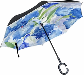 Oyihfvs Double Layer Inverted Umbrella, With C-Shaped Handle Windproof UV Proof Durable Parasol, For Men Women Outdoor Folding Rain Sun