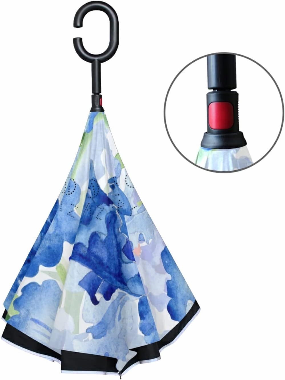 Oyihfvs Double Layer Inverted Umbrella, With C-Shaped Handle Windproof UV Proof Durable Parasol, For Men Women Outdoor Folding Rain Sun