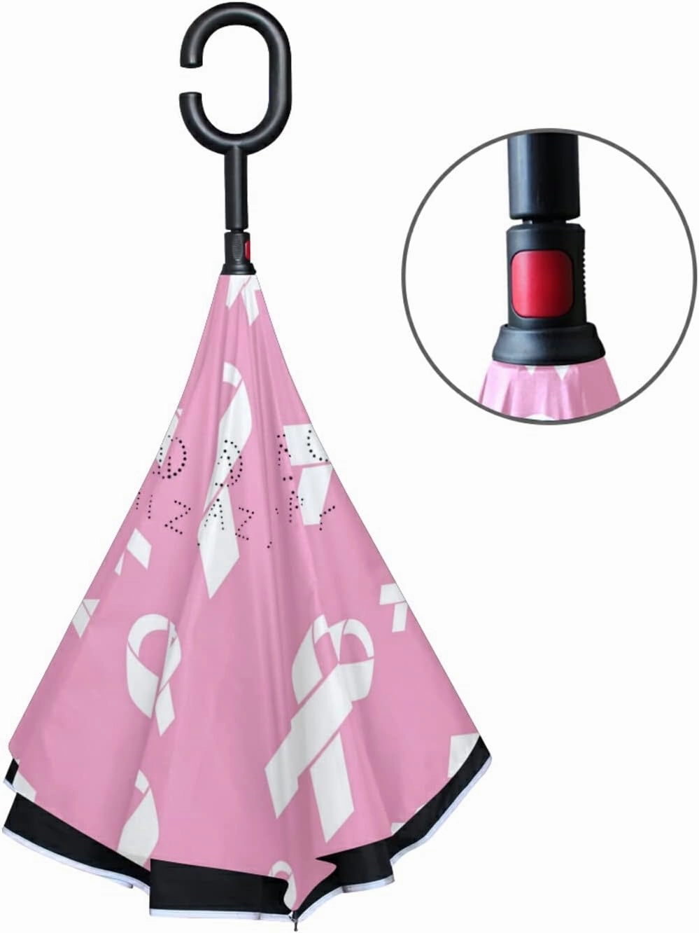 Oyihfvs Double Layer Inverted Umbrella, With C-Shaped Handle Windproof UV Proof Durable Parasol, For Men Women Outdoor Folding Rain Sun