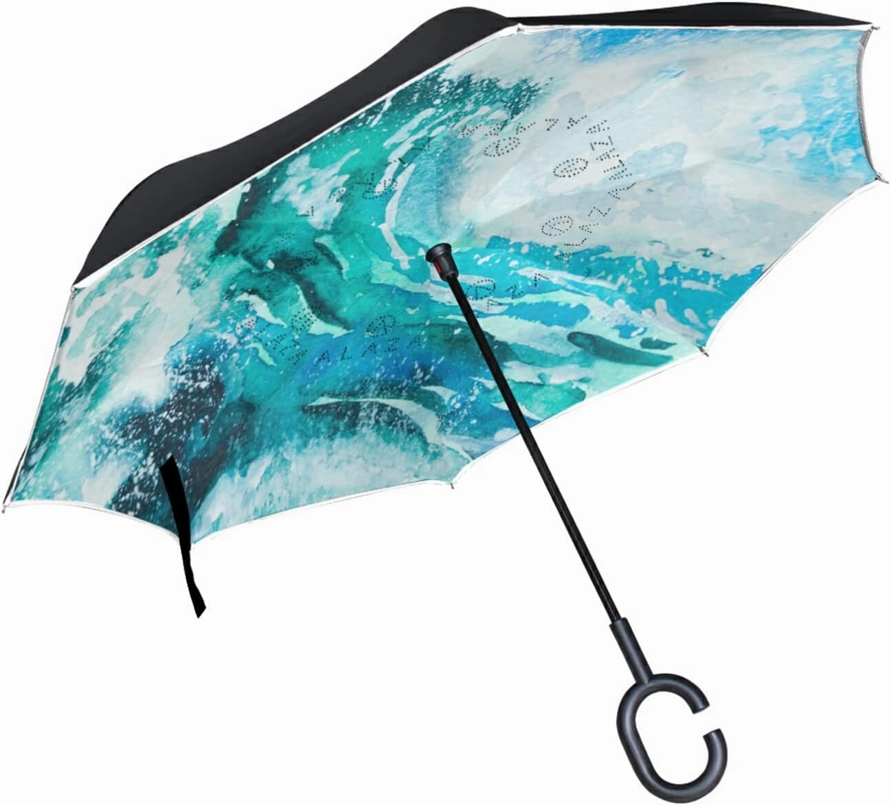 Oyihfvs Double Layer Inverted Umbrella, With C-Shaped Handle Windproof UV Proof Durable Parasol, For Men Women Outdoor Folding Rain Sun