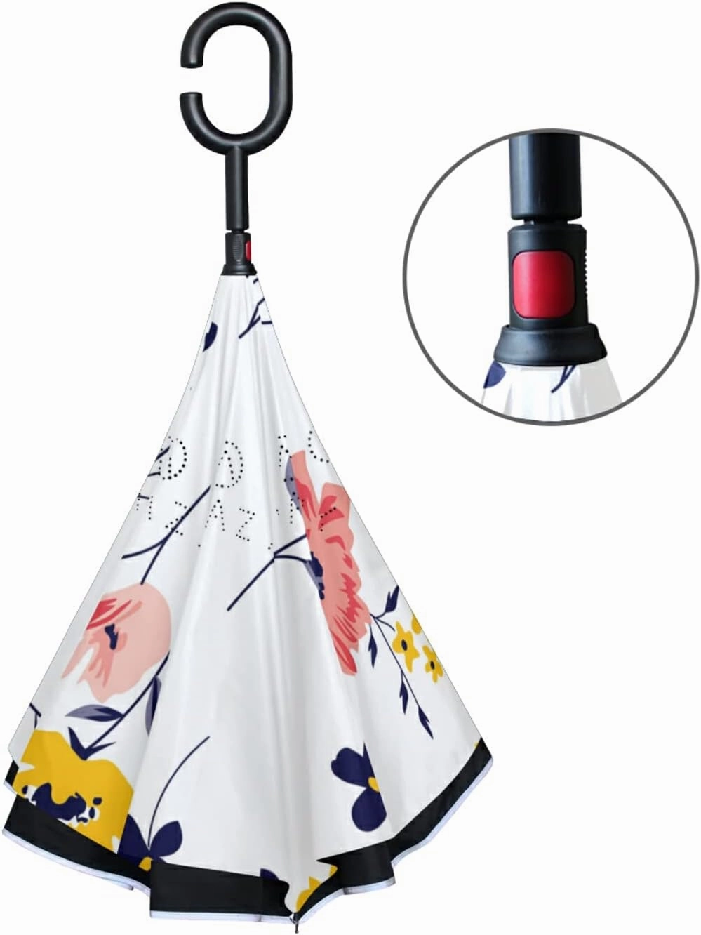 Oyihfvs Double Layer Inverted Umbrella, With C-Shaped Handle Windproof UV Proof Durable Parasol, For Men Women Outdoor Folding Rain Sun
