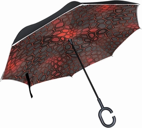 Oyihfvs Double Layer Inverted Umbrella, With C-Shaped Handle Windproof UV Proof Durable Parasol, For Men Women Outdoor Folding Rain Sun