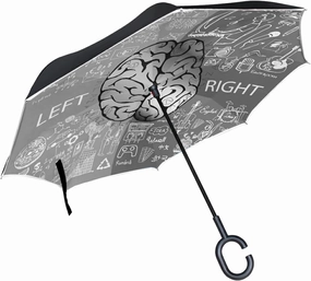 Oyihfvs Double Layer Inverted Umbrella, With C-Shaped Handle Windproof UV Proof Durable Parasol, For Men Women Outdoor Folding Rain Sun