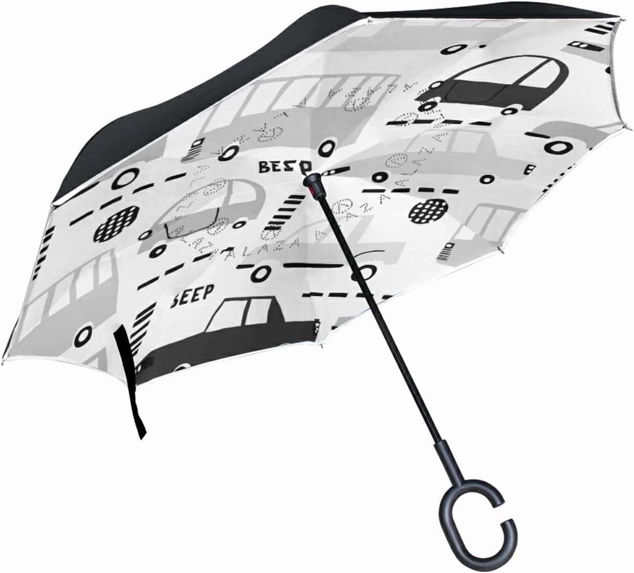 Oyihfvs Double Layer Inverted Umbrella, With C-Shaped Handle Windproof UV Proof Durable Parasol, For Men Women Outdoor Folding Rain Sun