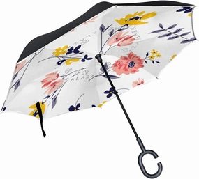 Oyihfvs Double Layer Inverted Umbrella, With C-Shaped Handle Windproof UV Proof Durable Parasol, For Men Women Outdoor Folding Rain Sun