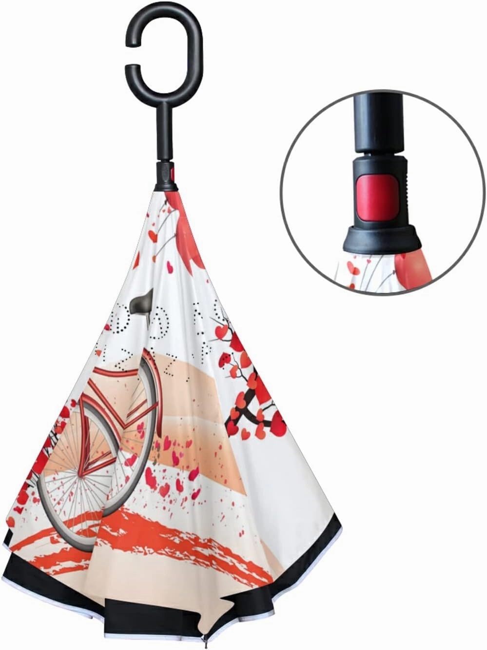 Oyihfvs Double Layer Inverted Umbrella, With C-Shaped Handle Windproof UV Proof Durable Parasol, For Men Women Outdoor Folding Rain Sun