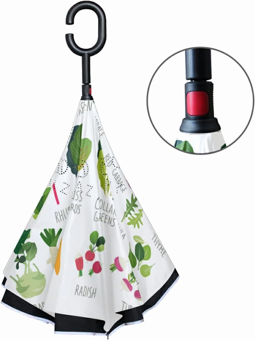 Oyihfvs Double Layer Inverted Umbrella, With C-Shaped Handle Windproof UV Proof Durable Parasol, For Men Women Outdoor Folding Rain Sun