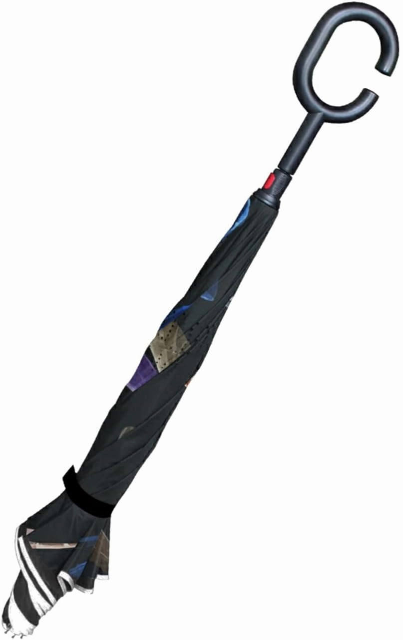 Oyihfvs Double Layer Inverted Umbrella, With C-Shaped Handle Windproof UV Proof Durable Parasol, For Men Women Outdoor Folding Rain Sun