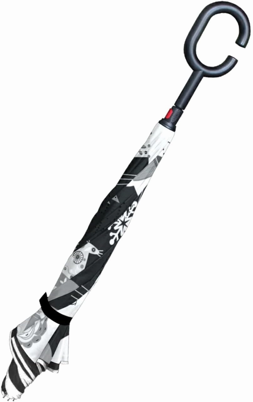Oyihfvs Double Layer Inverted Umbrella, With C-Shaped Handle Windproof UV Proof Durable Parasol, For Men Women Outdoor Folding Rain Sun