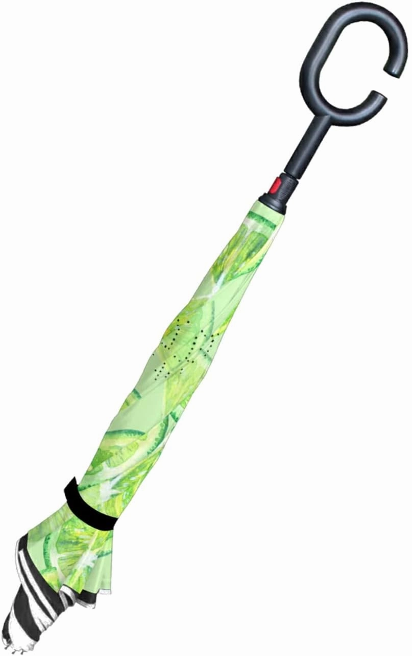 Oyihfvs Double Layer Inverted Umbrella, With C-Shaped Handle Windproof UV Proof Durable Parasol, For Men Women Outdoor Folding Rain Sun