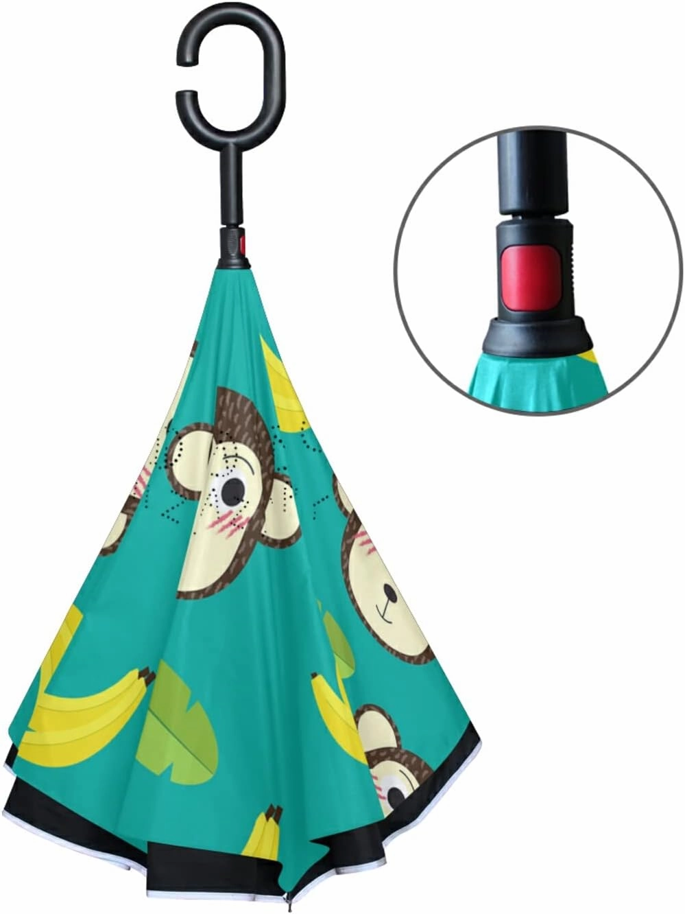 Oyihfvs Double Layer Inverted Umbrella, With C-Shaped Handle Windproof UV Proof Durable Parasol, For Men Women Outdoor Folding Rain Sun