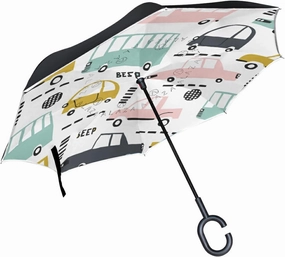 Oyihfvs Double Layer Inverted Umbrella, With C-Shaped Handle Windproof UV Proof Durable Parasol, For Men Women Outdoor Folding Rain Sun