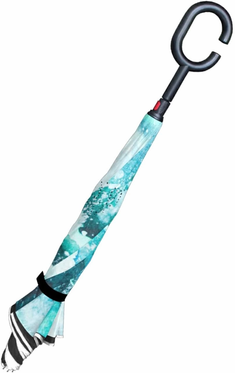 Oyihfvs Double Layer Inverted Umbrella, With C-Shaped Handle Windproof UV Proof Durable Parasol, For Men Women Outdoor Folding Rain Sun