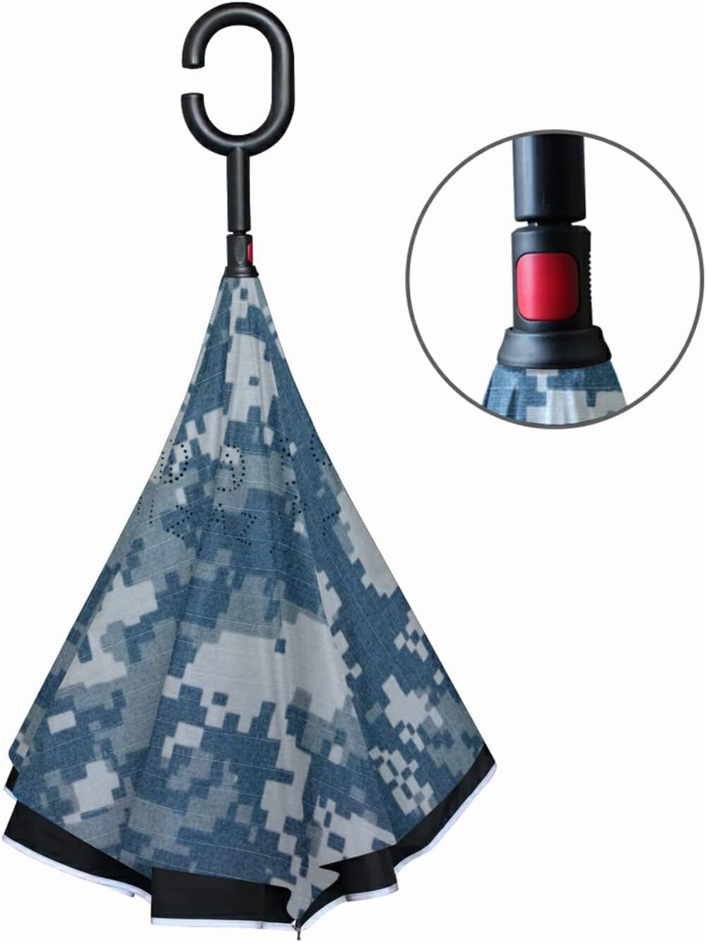 Oyihfvs Double Layer Inverted Umbrella, With C-Shaped Handle Windproof UV Proof Durable Parasol, For Men Women Outdoor Folding Rain Sun