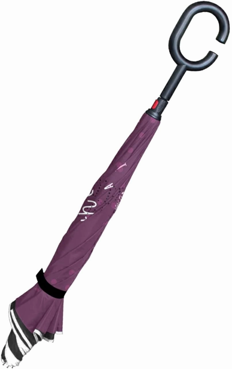 Oyihfvs Double Layer Inverted Umbrella, With C-Shaped Handle Windproof UV Proof Durable Parasol, For Men Women Outdoor Folding Rain Sun