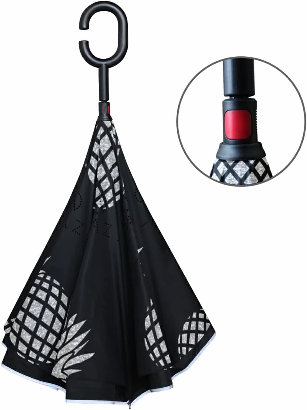 Oyihfvs Double Layer Inverted Umbrella, With C-Shaped Handle Windproof UV Proof Durable Parasol, For Men Women Outdoor Folding Rain Sun