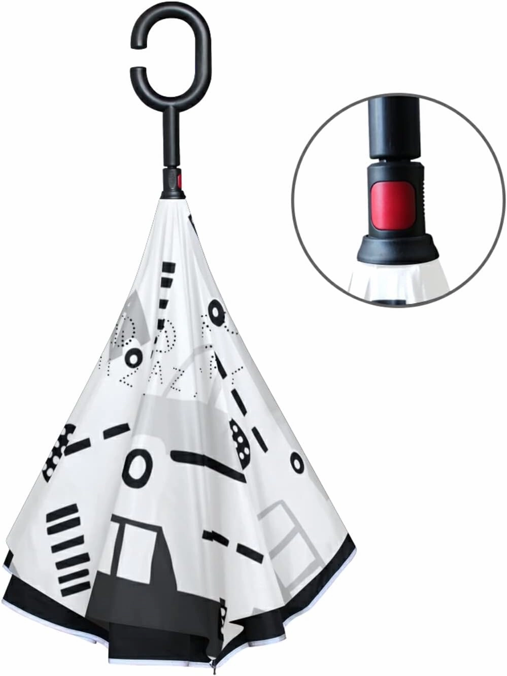 Oyihfvs Double Layer Inverted Umbrella, With C-Shaped Handle Windproof UV Proof Durable Parasol, For Men Women Outdoor Folding Rain Sun