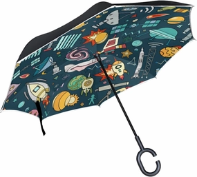 Oyihfvs Double Layer Inverted Umbrella, With C-Shaped Handle Windproof UV Proof Durable Parasol, For Men Women Outdoor Folding Rain Sun