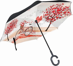 Oyihfvs Double Layer Inverted Umbrella, With C-Shaped Handle Windproof UV Proof Durable Parasol, For Men Women Outdoor Folding Rain Sun