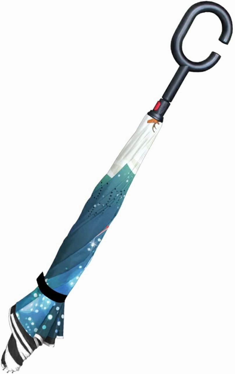 Oyihfvs Double Layer Inverted Umbrella, With C-Shaped Handle Windproof UV Proof Durable Parasol, For Men Women Outdoor Folding Rain Sun