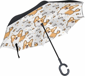 Oyihfvs Double Layer Inverted Umbrella, With C-Shaped Handle Windproof UV Proof Durable Parasol, For Men Women Outdoor Folding Rain Sun