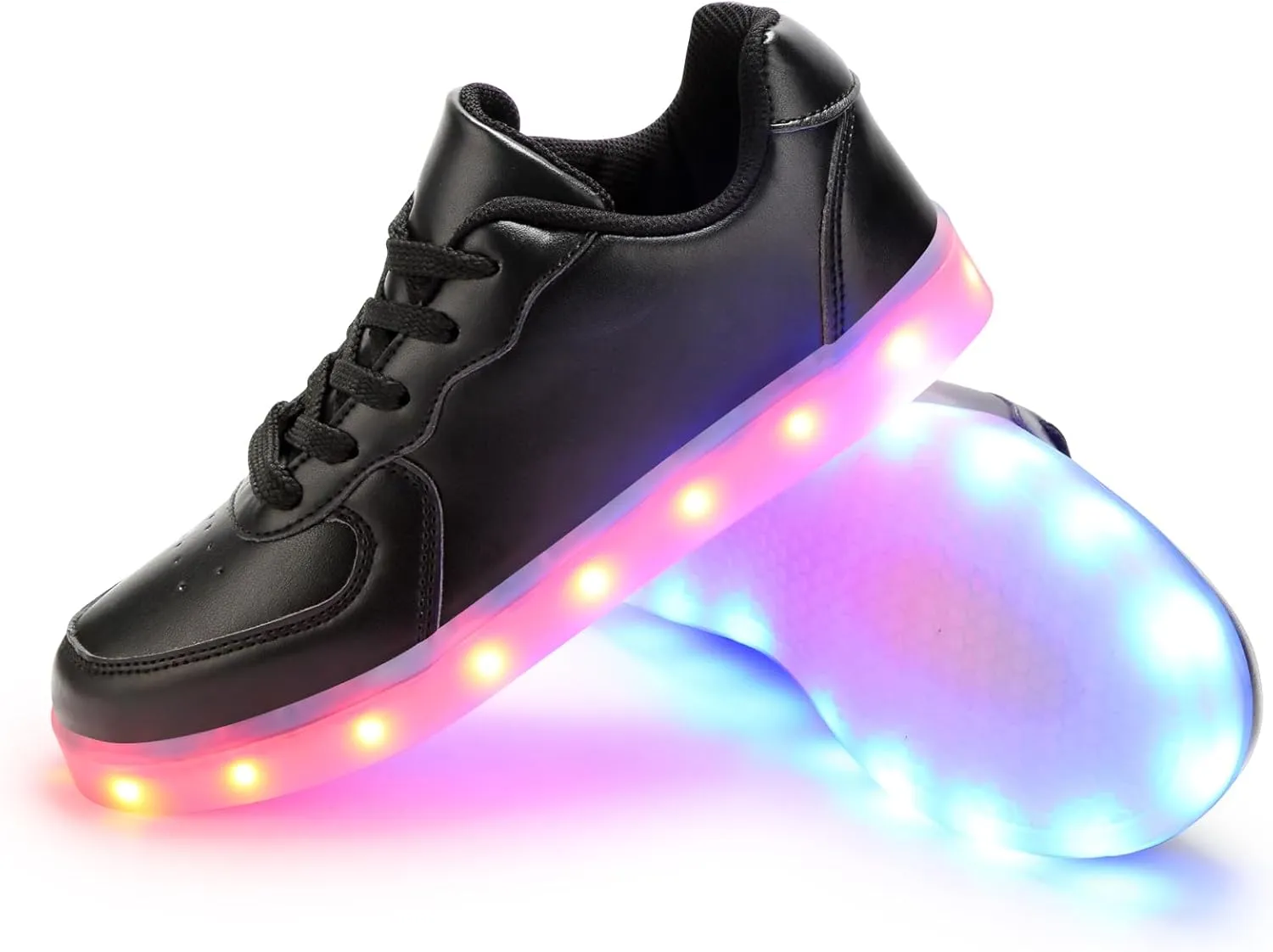 Padgene Women's Men's LED Lights Up Shoes Unisex Luminous Flashing Trainers USB Charging Lace Up Couples Dancing Shoes