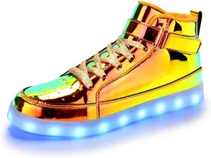 Padgene Women's Men's LED Lights Up Shoes Unisex Luminous Flashing Trainers USB Charging Lace Up Couples Dancing Shoes