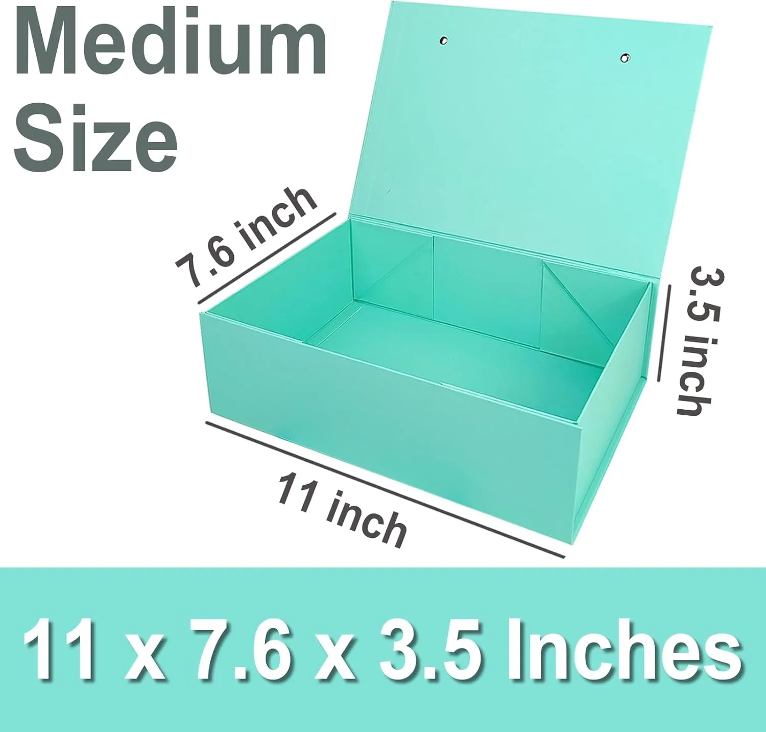 PALITIGO Large Gift Box with Lid, Decorative Box for Bridesmaid Proposal, Wedding, Mother's Day and Birthday Gift Packaging (Teal)