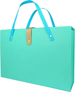 PALITIGO Large Gift Box with Lid, Decorative Box for Bridesmaid Proposal, Wedding, Mother's Day and Birthday Gift Packaging (Teal)
