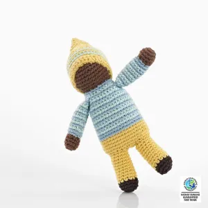 Pebble | Handmade Pixie Rattle - Daffodil - Yellow | Crochet | Fair Trade | Pretend | Imaginative Play | Montessori | Machine Washable