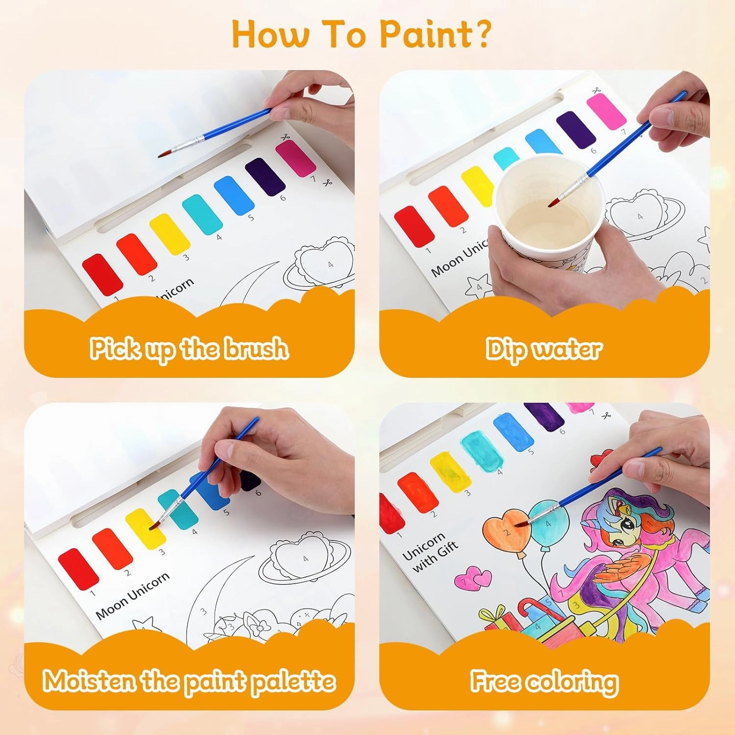 PERRYHOME 3 Pack Paint with Water Coloring Books for Kids Ages 3-5,4-8，Mess Free Toddler Watercolor Painting Set, Arts and Crafts Toys-Birthday Christmas Gifts for Toddlers Boys