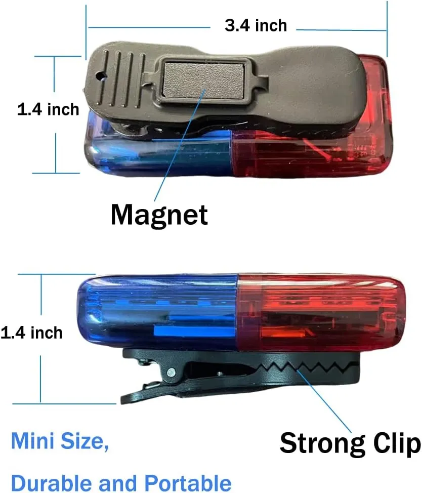 Personal Safety Warning Signal Clip Shoulder Light with Electronic Whistle Flashlight Magnet for Police Gifts,Outdoor Rescue,Security Guard eauipment,Cycling,Night Run,Police Gear (Blue/Yellow)