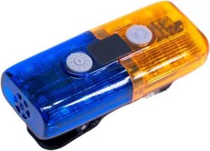 Personal Safety Warning Signal Clip Shoulder Light with Electronic Whistle Flashlight Magnet for Police Gifts,Outdoor Rescue,Security Guard eauipment,Cycling,Night Run,Police Gear (Blue/Yellow)