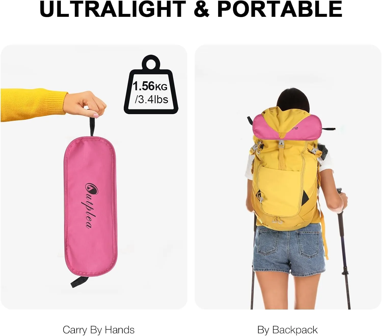 Pink Lightweight Foldable Camping Chair Easy to Assemble | Metal | for Adults 220 lbs | Compact | Portable | Travel, Outdoor Adventure, Hiking, Picnics, Beach, Backpacking, Lawn