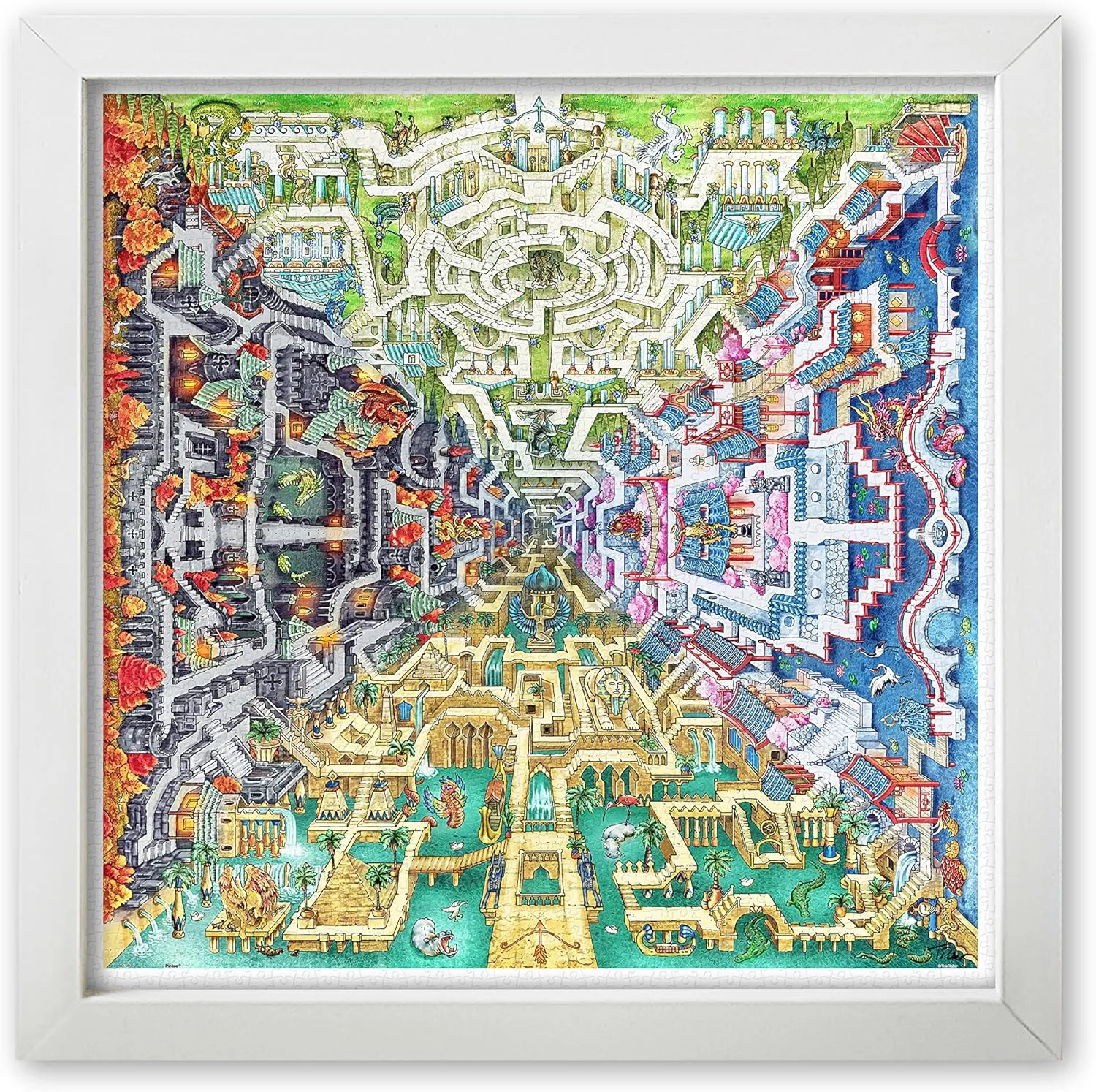 Pintoo Jigsaw Puzzles 1600 Piece for Adults - Tom Parker - Myth Maze Beautiful Plastic Puzzle for Home Decor Zero Dust Easy Storage [H2375]