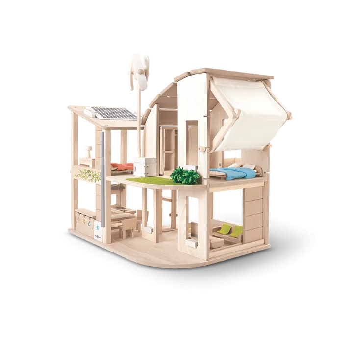 Plan Toys Green Dollhouse With Furniture