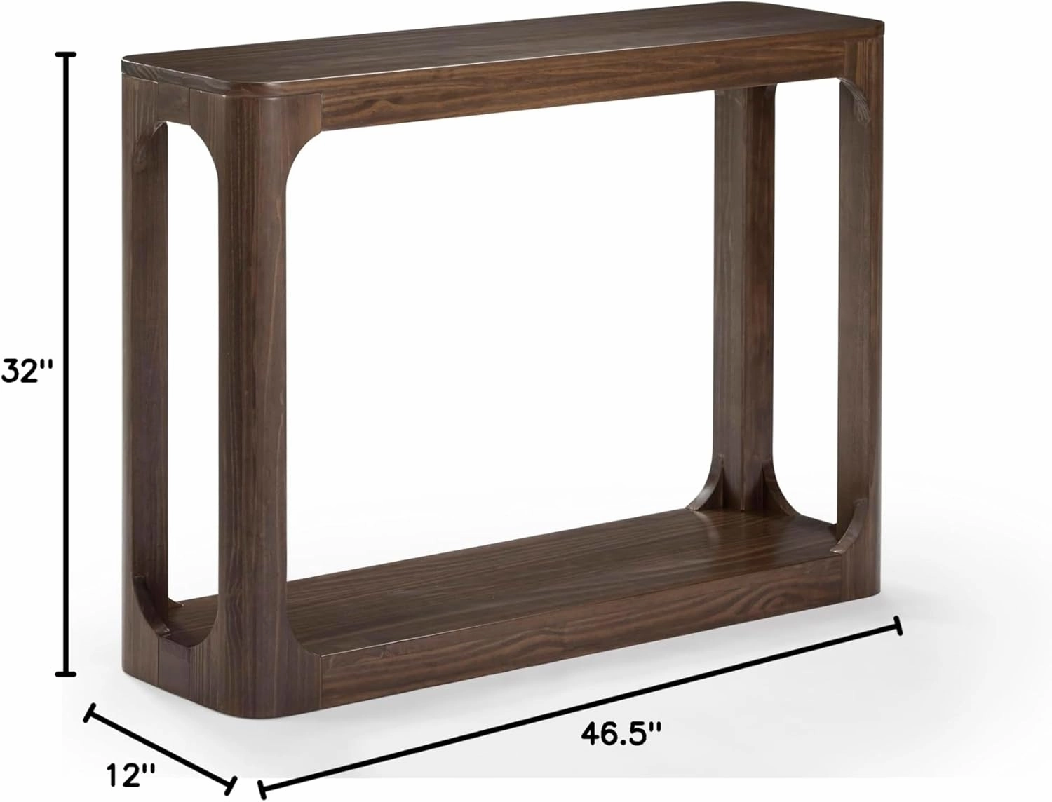 Plank Beam Forma Console Table, 46 Inch, Solid Wood Sofa Table, Entryway Table for Hallway, Narrow Behind The Couch Table, Console Tables for Entryway, Living Room, Foyer, Easy Assembly, Walnut