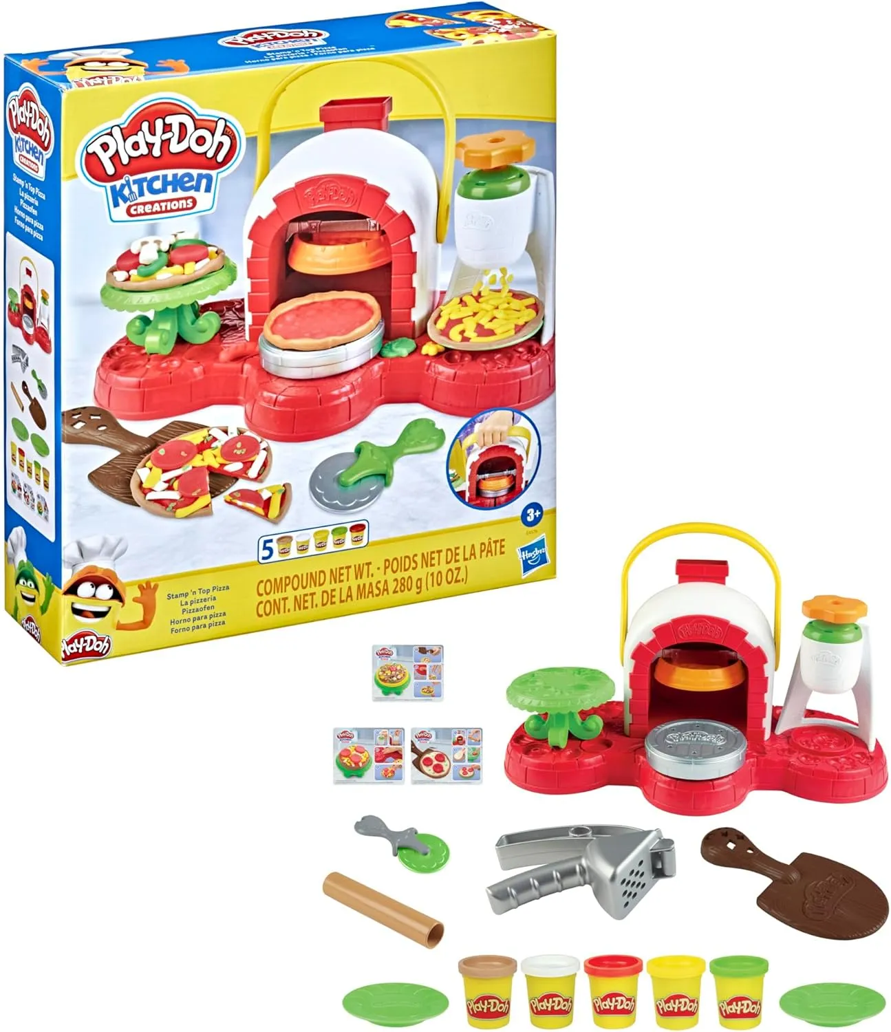 Play-Doh Stamp 'N Top Pizza Oven Toy with 5 Non-Toxic Colors