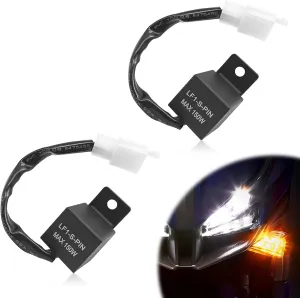 ​​Pleoos 12V 2-Pin Electronic LED Flasher Relay, Turn Signal Flasher Relay for Motorcycle Fixes Turn Signal Bulbs Hyper Flash (Relay-2Pcs)