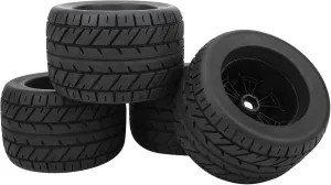 plplaaoo 4Pcs 1/8 RC Car Rubber Tire Rims Truck Wheels for ZD Racing Accessaries Parts 165x104mm
