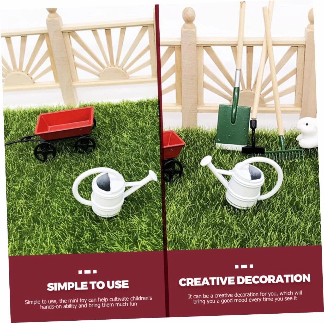 POPETPOP 2 Sets Dollhouse Garden Scene Decor Creative Mini House Accessory for Safe Materials for Imagination and Hands Play