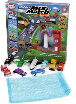 POPULAR PLAYTHINGS Mix or Match Vehicles, Magnetic Toy Play Set, Micro Vehicles