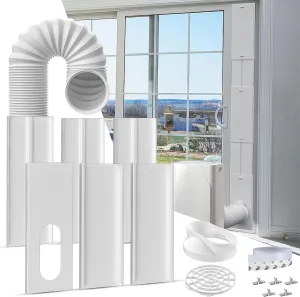 Portable AC Sliding Door Vent Kit: Adjustable Air Conditioner Window Kit for 5.9" Exhaust Hose, Length Range to 95 Inch, Sliding Door Window Ac Seal Units, 5.9" Coupler and Bird Guard