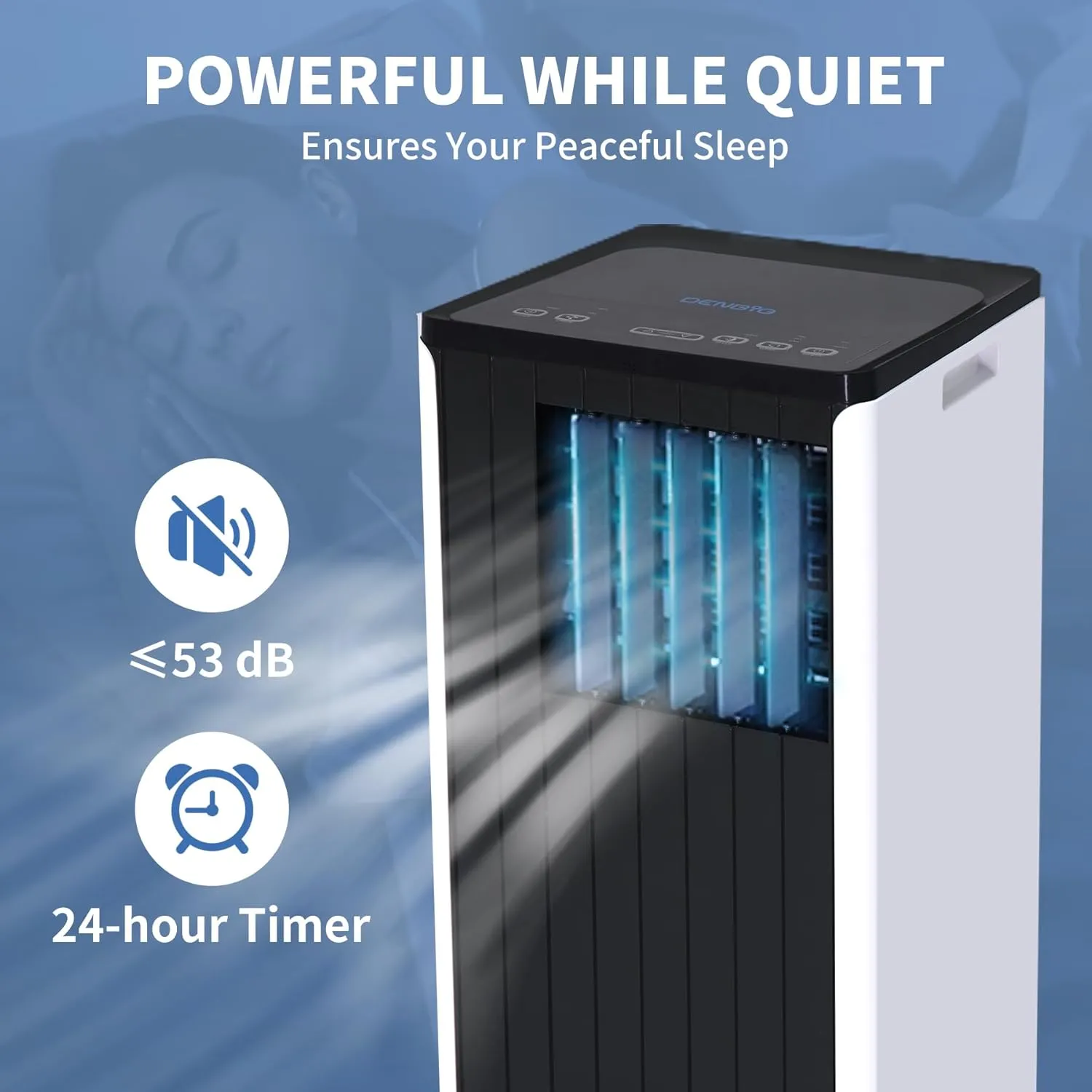 Portable Air Conditioner for Room up to 350 sq.ft, 8,000 BTU A/C Unit with Dehumidifier and Cooling Fan with 2 Speeds, 24-Hour Timer, Sleep Mode, Remote Control, Window Installation Kit