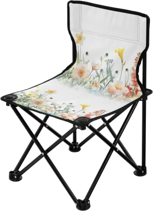 Portable Camping Folding Chairs Foldable Chair Small Daffodils Flowers Lightweight Backpacking Outdoor Outside Fishing