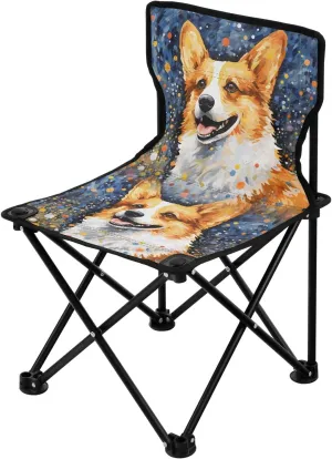 Portable Camping Folding Chairs Foldable Chair Small Dog Painting Lightweight Backpacking Outdoor Outside Fishing