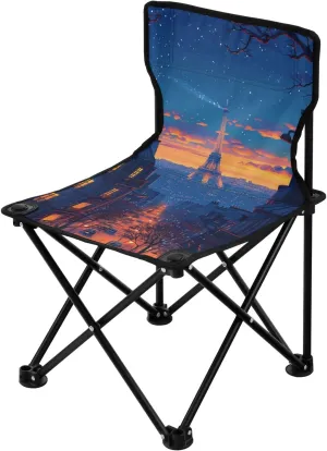 Portable Camping Folding Chairs Foldable Chair Small Eiffel Tower Night Lightweight Backpacking Outdoor Outside Fishing
