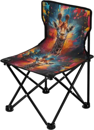 Portable Camping Folding Chairs Foldable Chair Small Giraffe Multicolor Lightweight Backpacking Outdoor Outside Fishing