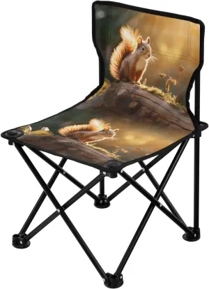 Portable Camping Folding Chairs Foldable Chair Small Squirrel 2 Lightweight Backpacking Outdoor Outside Fishing