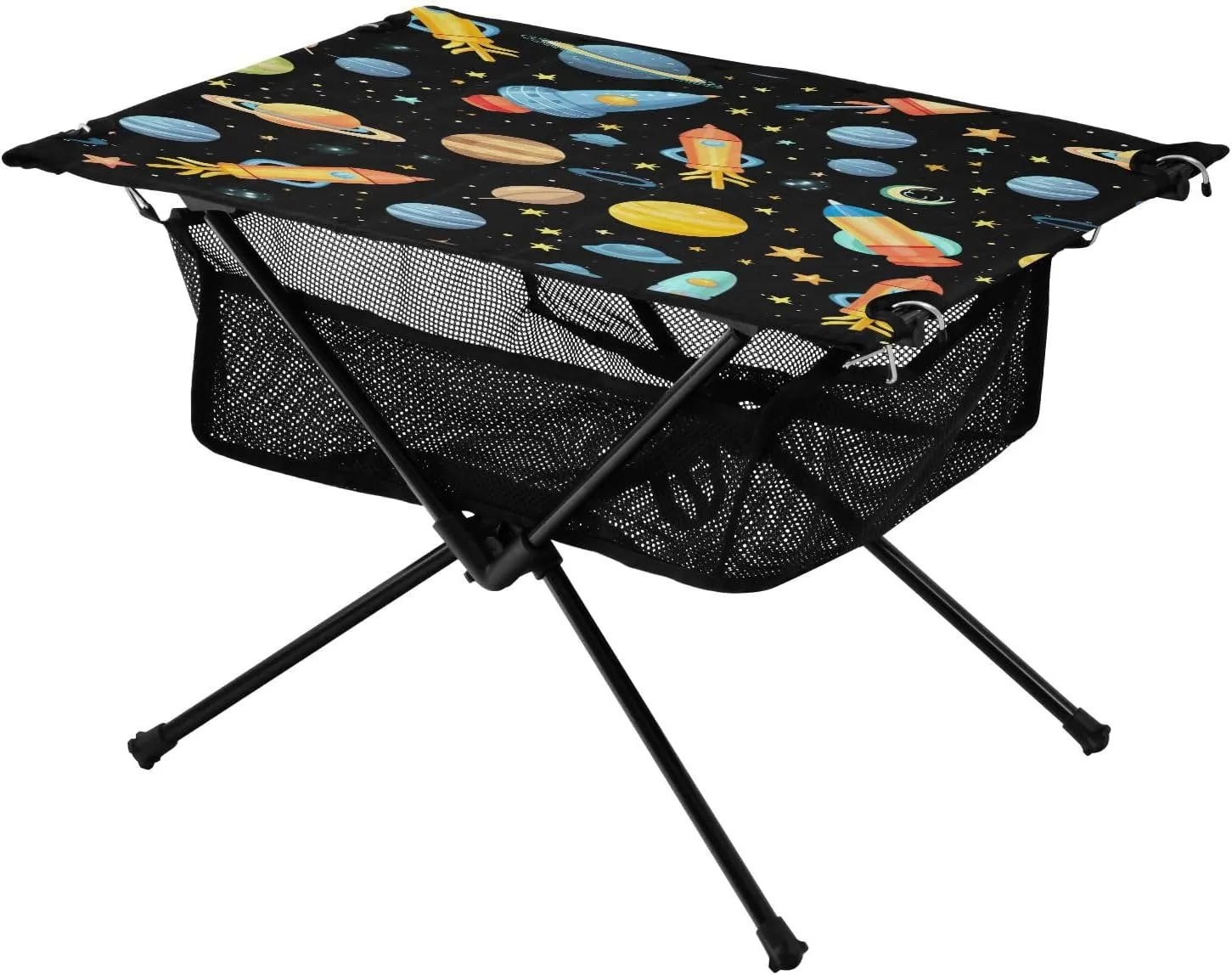 Portable Camping Table Foldable with Mesh Storage Lightweight Compact Camp Tent Side Table for Outside,Camping,Hiking,Tailgating,Space